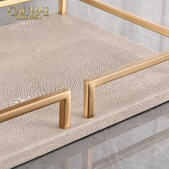 Maison Couture - Khay Da Chữ Nhật Palais D’Ivoire Leather Tray 30x40/25x35-KHAY TRANG TRÍ-CẬU HAI HOME DECOR
