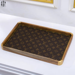 Maison Couture - Khay Da Chữ Nhật Trang Trí Fleur Monogram - Original Hazel Mono 24x35-KHAY TRANG TRÍ-CẬU HAI HOME DECOR