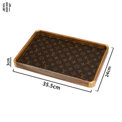 Maison Couture - Khay Da Chữ Nhật Trang Trí Fleur Monogram - Original Hazel Mono 24x35-KHAY TRANG TRÍ-CẬU HAI HOME DECOR