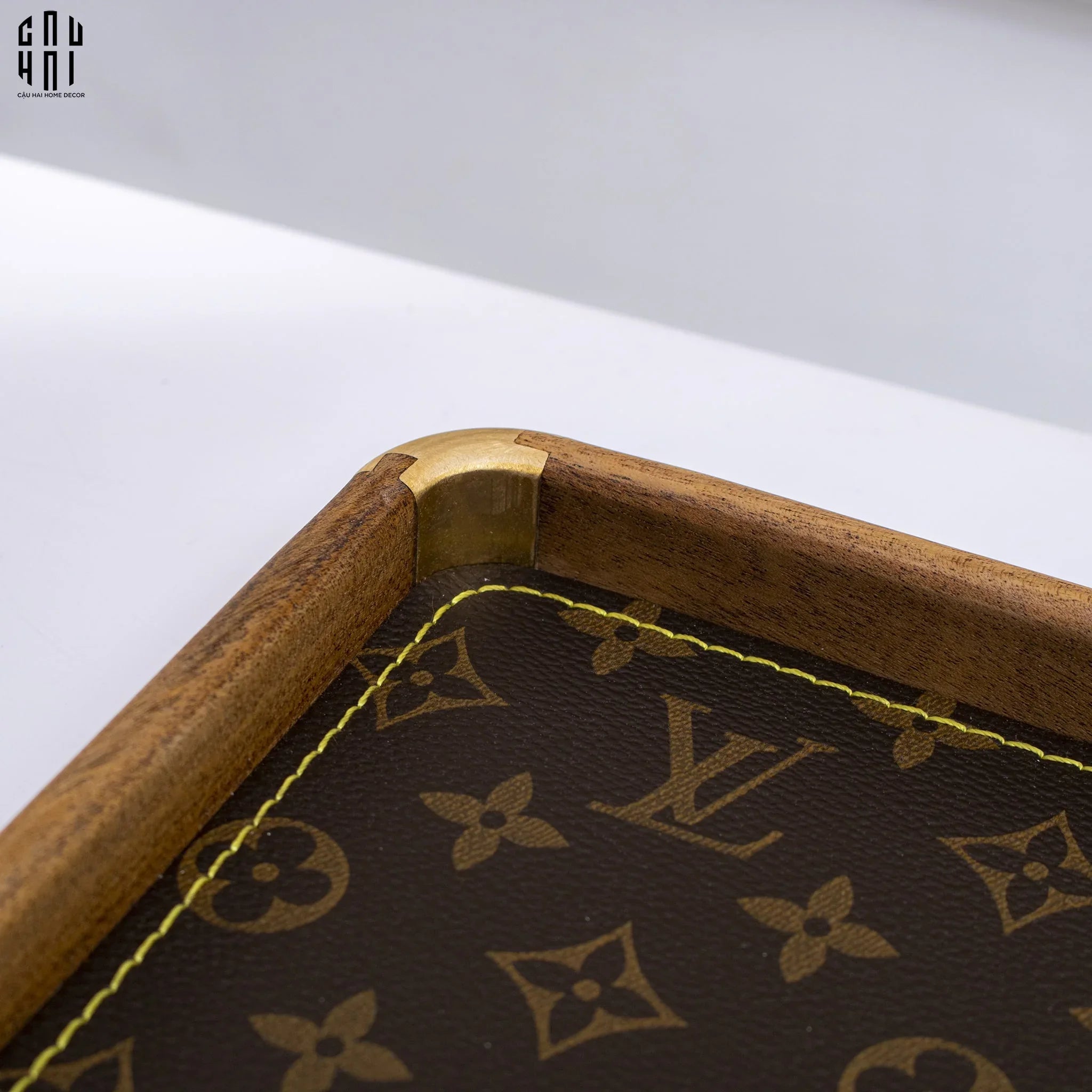 Maison Couture - Khay Da Chữ Nhật Trang Trí Fleur Monogram - Original Hazel Mono 24x35-KHAY TRANG TRÍ-CẬU HAI HOME DECOR
