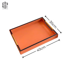 Maison Couture - Khay Da H Calf Leather - Orange H Signature 40 - Full Box-KHAY TRANG TRÍ-CẬU HAI HOME DECOR