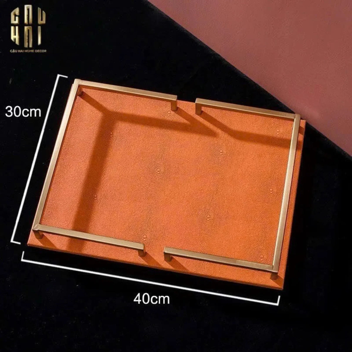 Maison Couture - Khay Da Terra Luxe Leather Tray 30x40-KHAY TRANG TRÍ-Đối tác tại Trung Quốc theo từng đơn đặt hàng-CẬU HAI HOME DECOR
