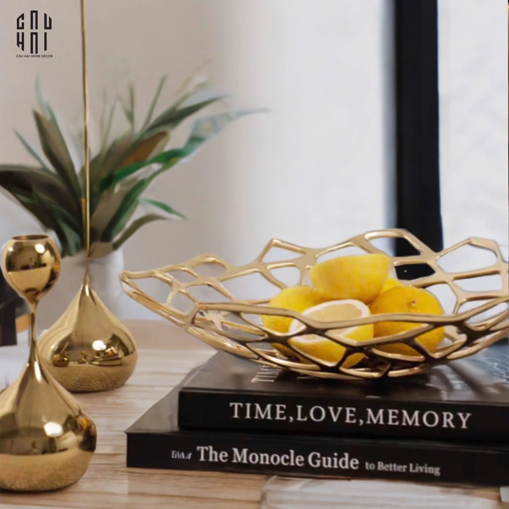 Maison Couture - Khay Đồng Golden Grid-KHAY TRANG TRÍ-CẬU HAI HOME DECOR