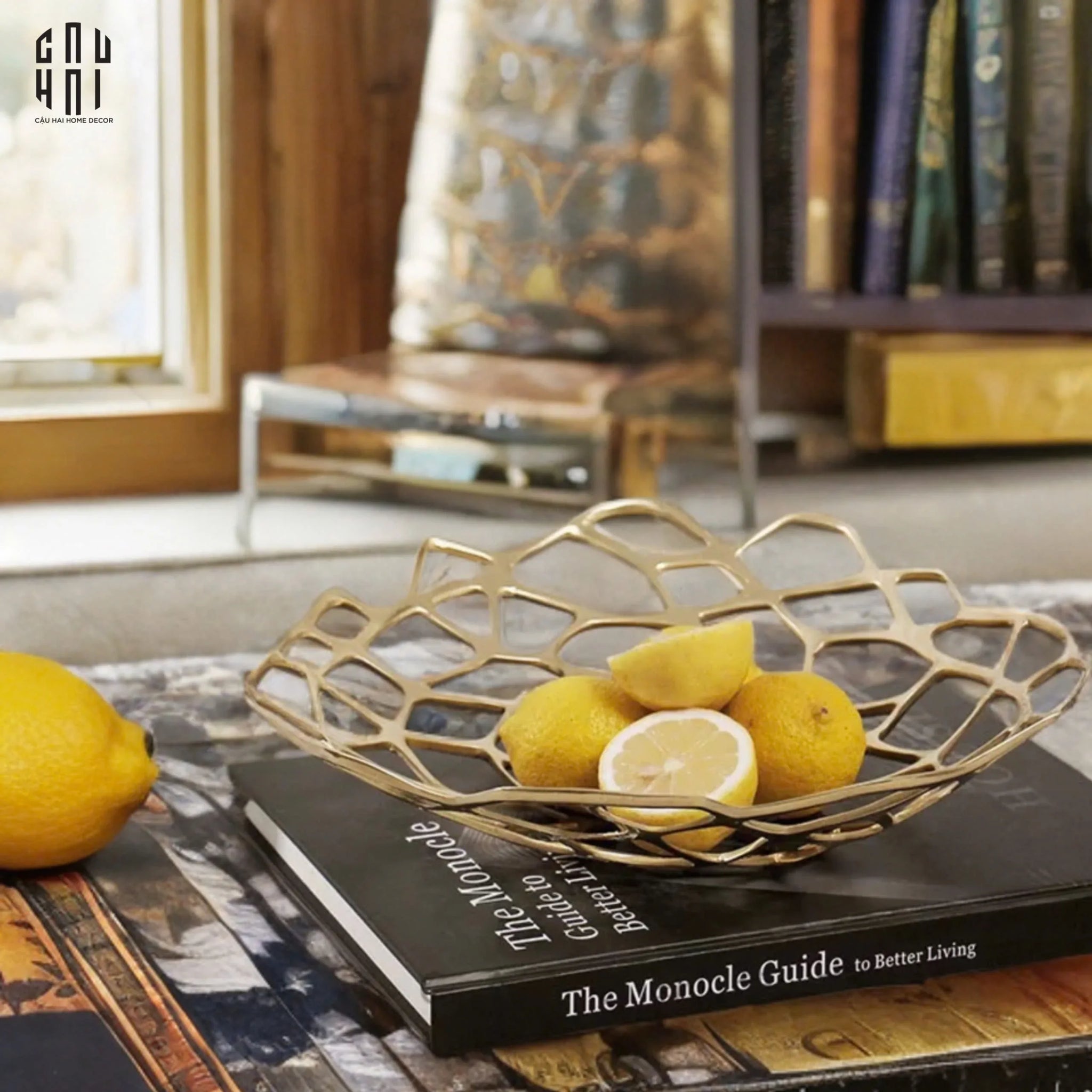 Maison Couture - Khay Đồng Golden Grid-KHAY TRANG TRÍ-CẬU HAI HOME DECOR