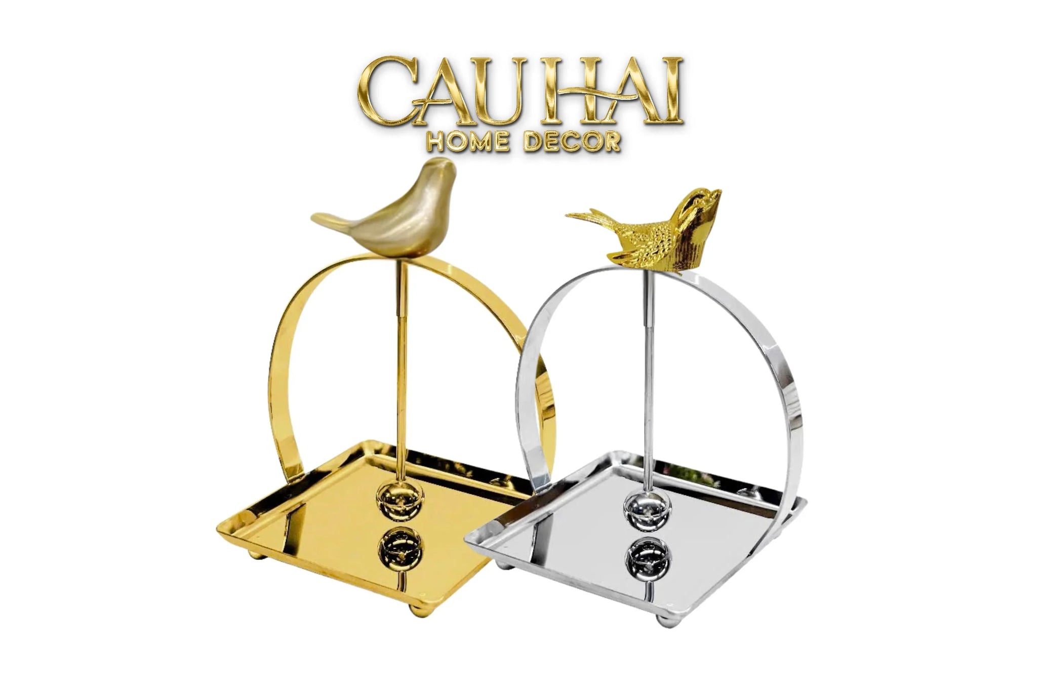 Maison Couture - Khay Giấy Vuông L’Oiseau Doré Cocktail Napkin Holder-HỘP KHĂN GIẤY-CẬU HAI HOME DECOR