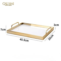 Maison Couture - Khay Gỗ Chữ Nhật Céline Opaline Blanc Decoratives Trays 45x35-CẬU HAI HOME DECOR
