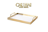 Maison Couture - Khay Gỗ Chữ Nhật Céline Opaline Blanc Decoratives Trays 45x35-KHAY TRANG TRÍ-CẬU HAI HOME DECOR