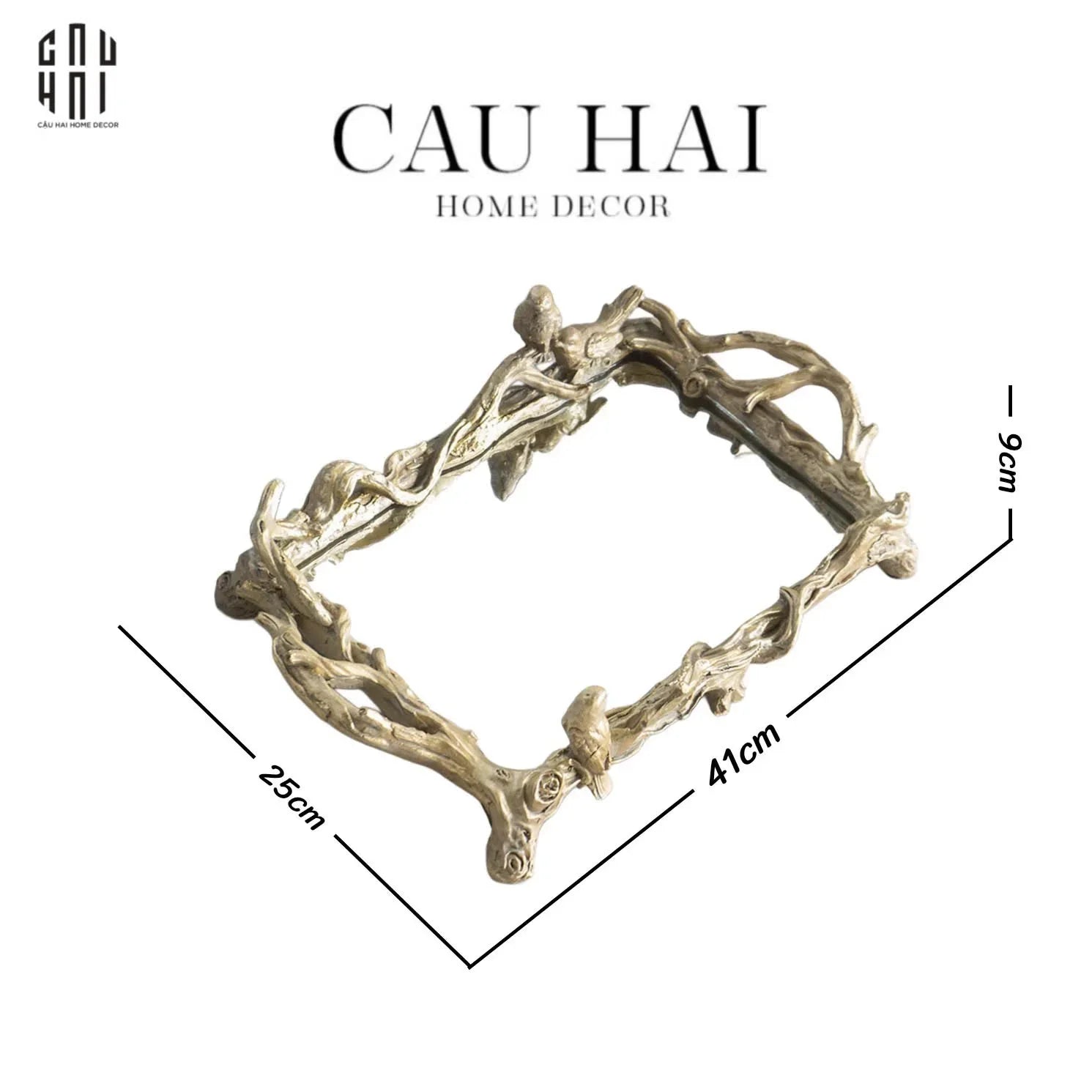 Maison Couture - Khay Gương Chữ Nhật Fairy Tales Timeless Trays 43x25x11-KHAY TRANG TRÍ-CẬU HAI HOME DECOR