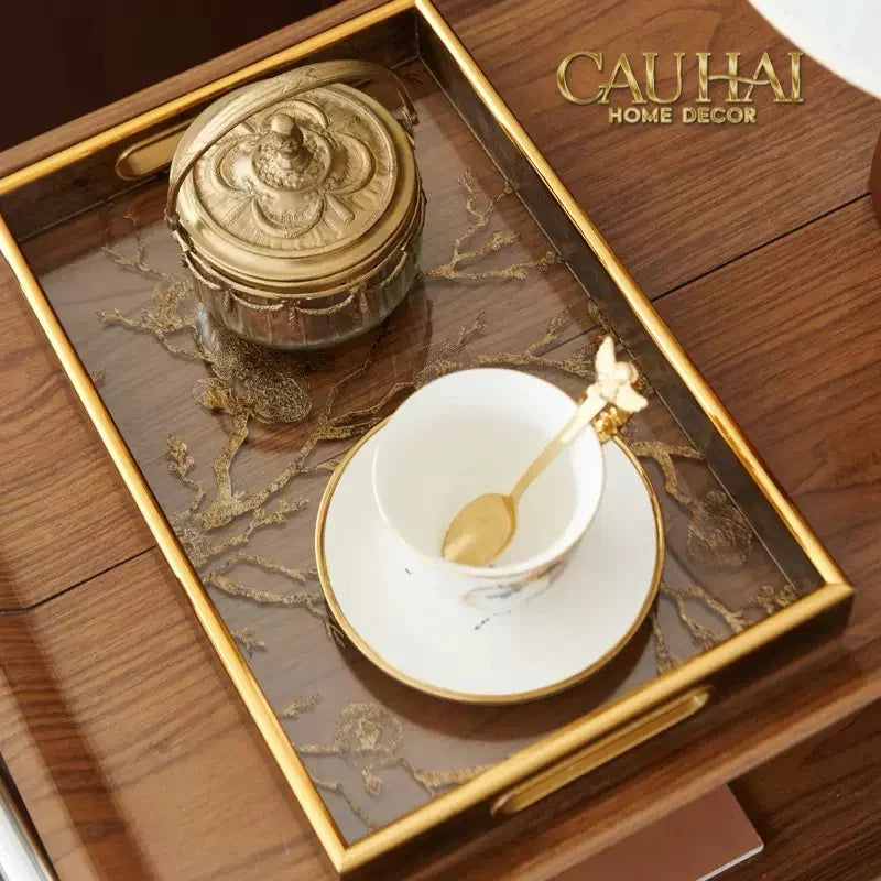 Maison Couture - Khay Gương Chữ Nhật Timeless Forest Deity Rectangular Tray 26.5x40.5-KHAY TRANG TRÍ-CẬU HAI HOME DECOR