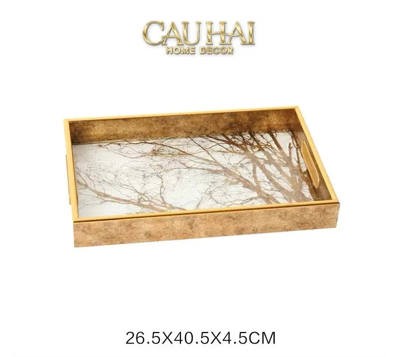 Maison Couture - Khay Gương Chữ Nhật Timeless Forest Deity Rectangular Tray 26.5x40.5-CẬU HAI HOME DECOR