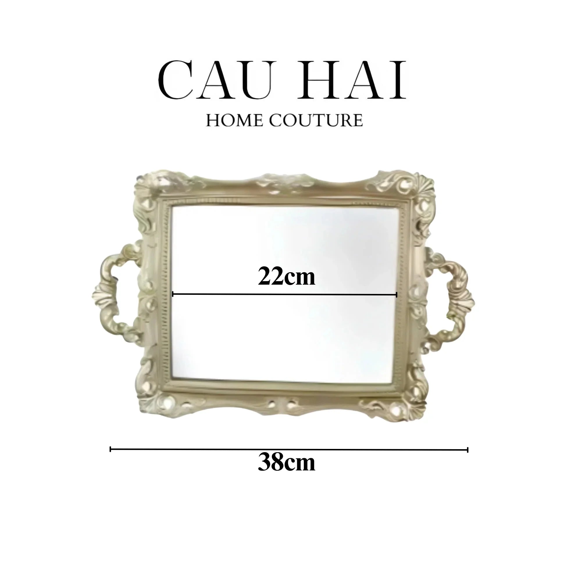 Maison Couture - Khay Gương Chữ Nhật V Class Barocco Frame Rectangular Trays Size 38-KHAY TRANG TRÍ-CẬU HAI HOME DECOR