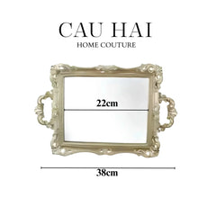 Maison Couture - Khay Gương Chữ Nhật V Class Barocco Frame Rectangular Trays Size 38-KHAY TRANG TRÍ-CẬU HAI HOME DECOR