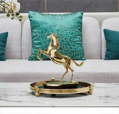 Maison Couture - Khay Gương Đen Tròn Brasson Barocco Medusa Savoir Mirron Ronde Plateau 32-KHAY TRANG TRÍ-CẬU HAI HOME DECOR