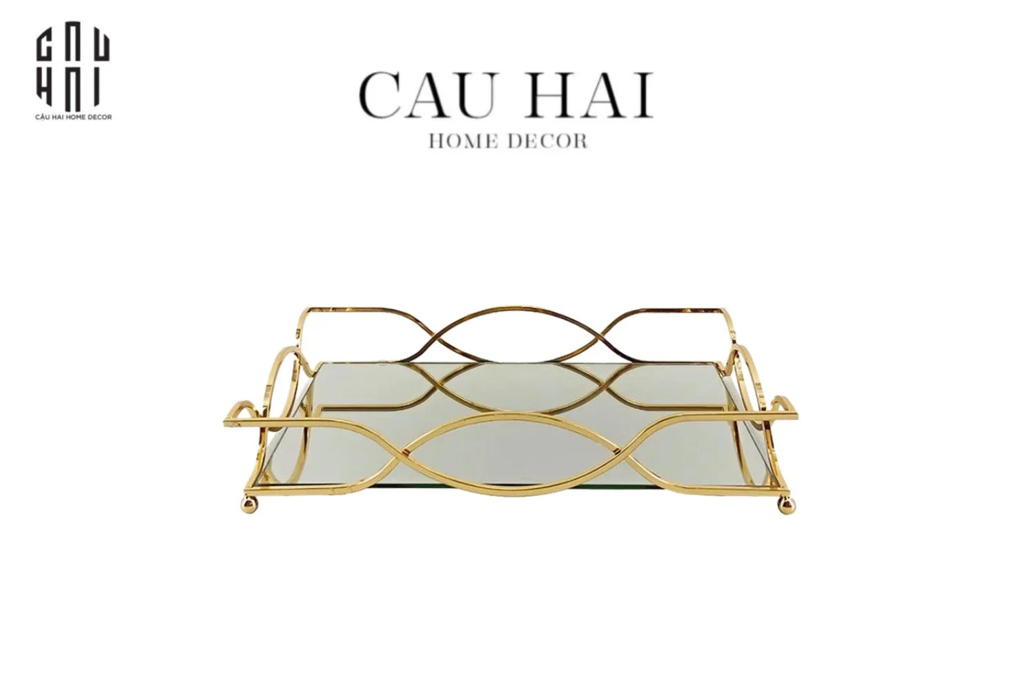 Maison Couture - Khay Gương Savoir Purity Black Mirror Tray-KHAY TRANG TRÍ-CẬU HAI HOME DECOR