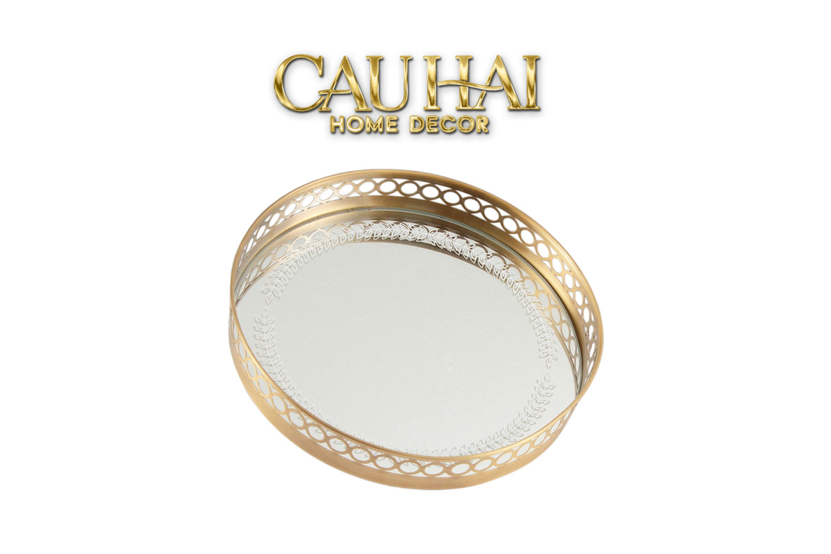 Maison Couture - Khay Gương Tròn Brasson Royale Gold D30-KHAY TRANG TRÍ-CẬU HAI HOME DECOR-CẬU HAI HOME DECOR