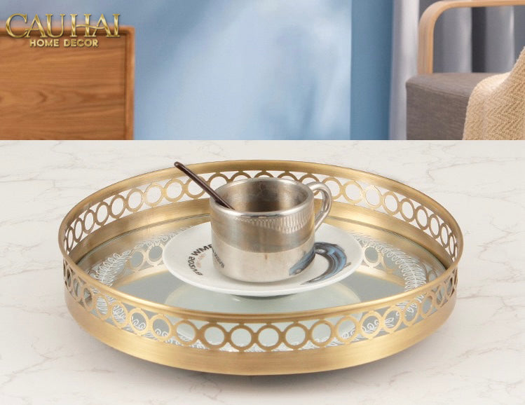 Maison Couture - Khay Gương Tròn Brasson Royale Gold D30-KHAY TRANG TRÍ-CẬU HAI HOME DECOR