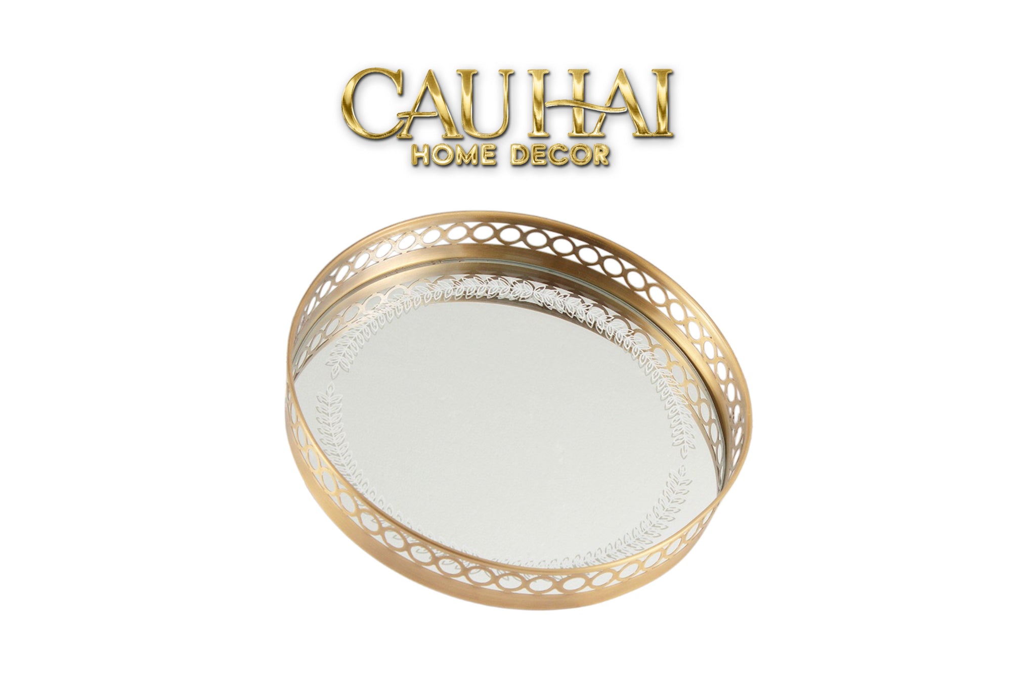 Maison Couture - Khay Gương Tròn Brasson Royale Gold D30-KHAY TRANG TRÍ-CẬU HAI HOME DECOR