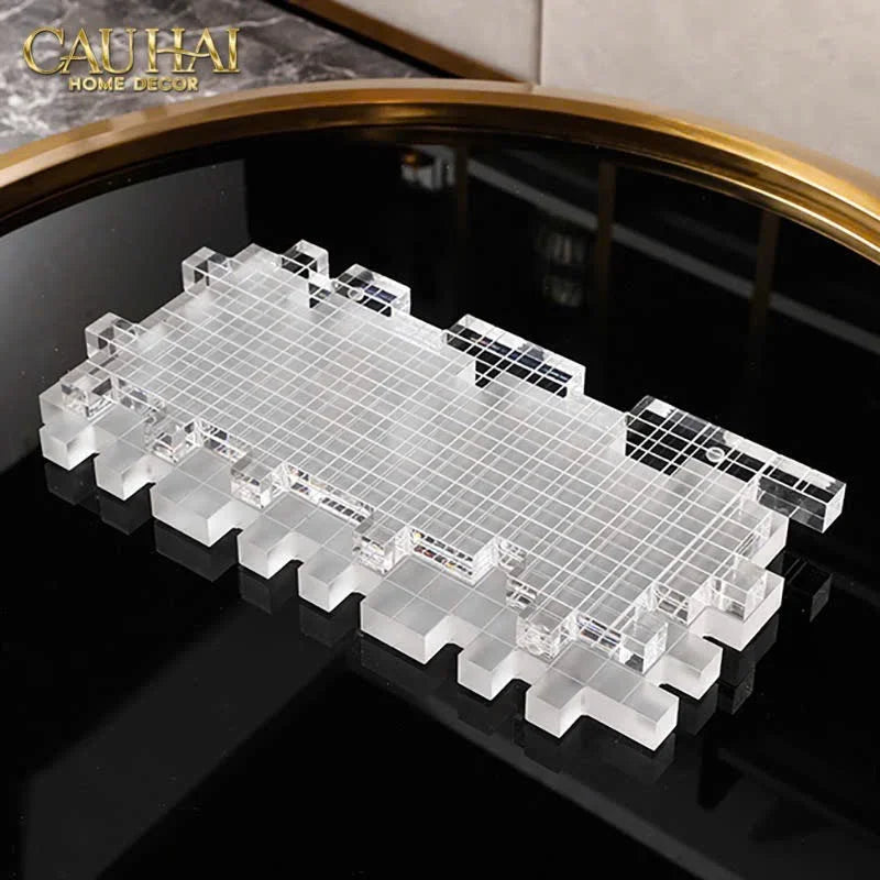 Maison Couture - Khay Pha Lê Crystal Grid Luxury D50-KHAY TRANG TRÍ-CẬU HAI HOME DECOR