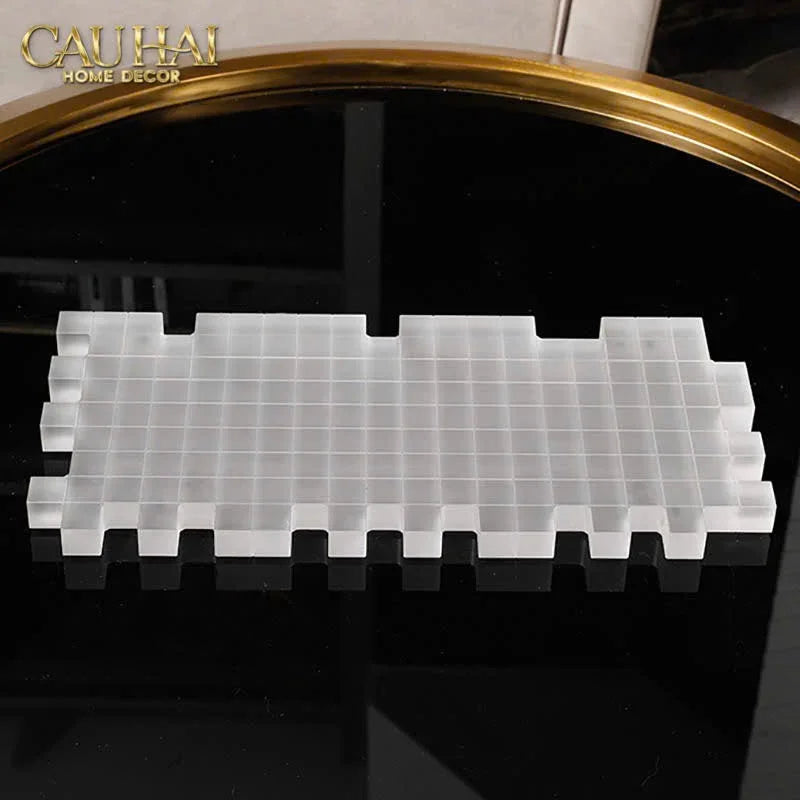 Maison Couture - Khay Pha Lê Crystal Grid Luxury D50-KHAY TRANG TRÍ-CẬU HAI HOME DECOR