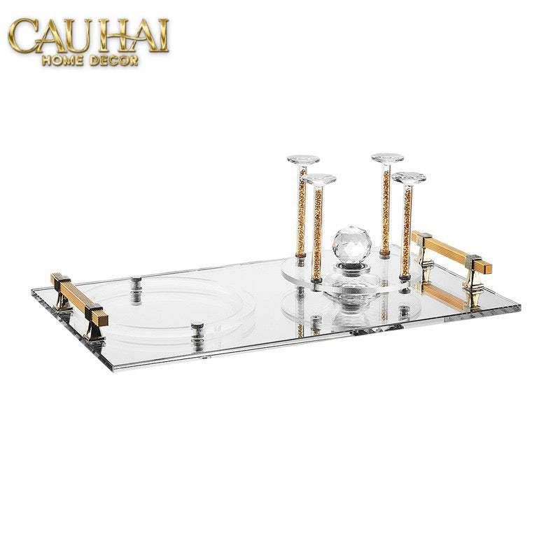 Maison Couture – Khay Úp Ly Cristalleries 6 Slot 2-In-1 Bar Tray – Aurum-KHAY TRANG TRÍ-CẬU HAI HOME DECOR-CẬU HAI HOME DECOR