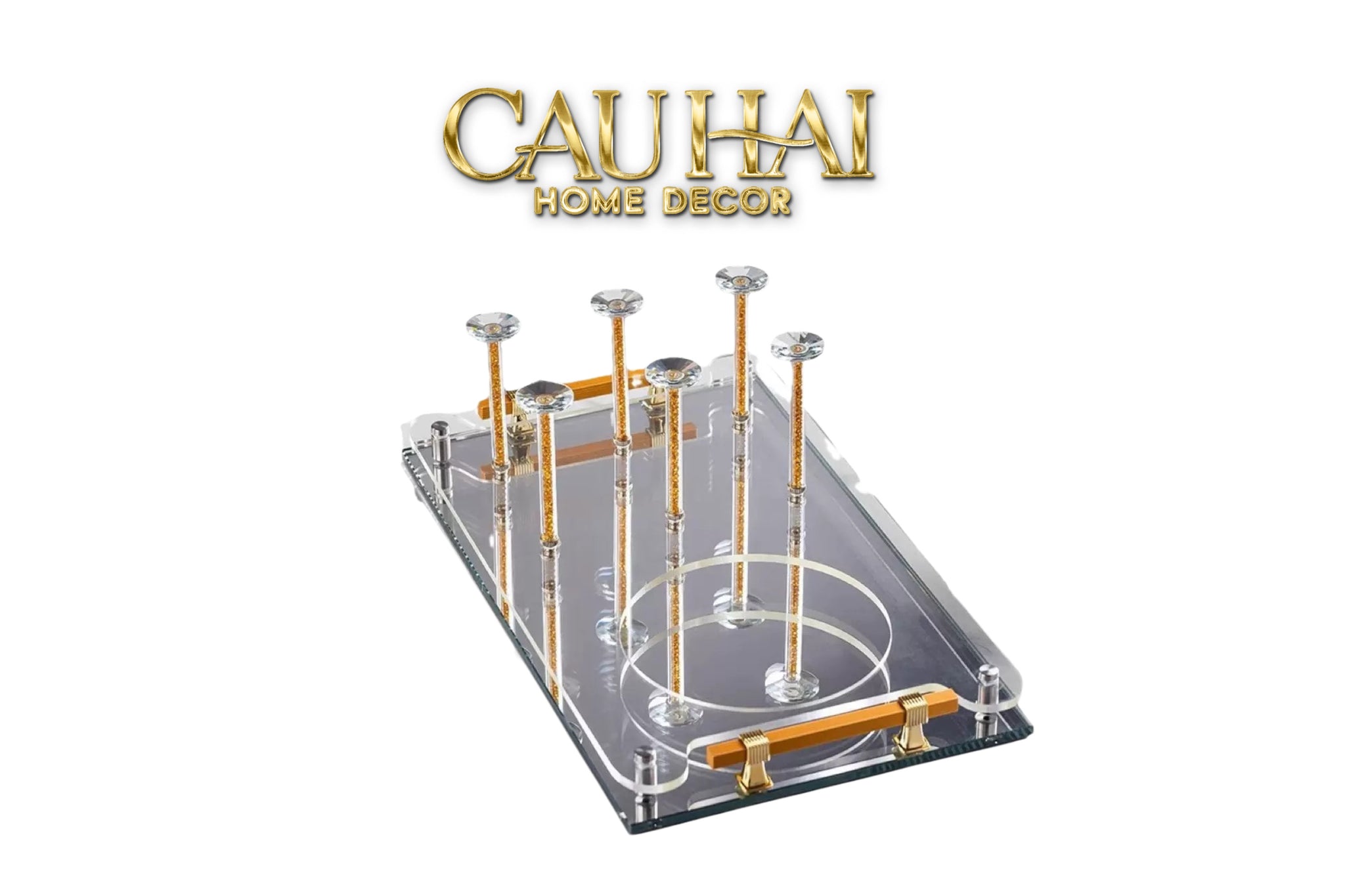 Maison Couture – Khay Úp Ly Cristalleries 6 Slot 2-In-1 Bar Tray – Aurum-CẬU HAI HOME DECOR
