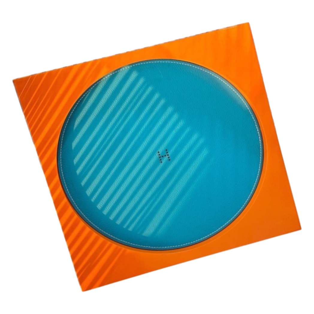 Maison Couture - Khay Vuông Gỗ Da Équinoxe Cyan Helios - Cậu Hai Home Decor