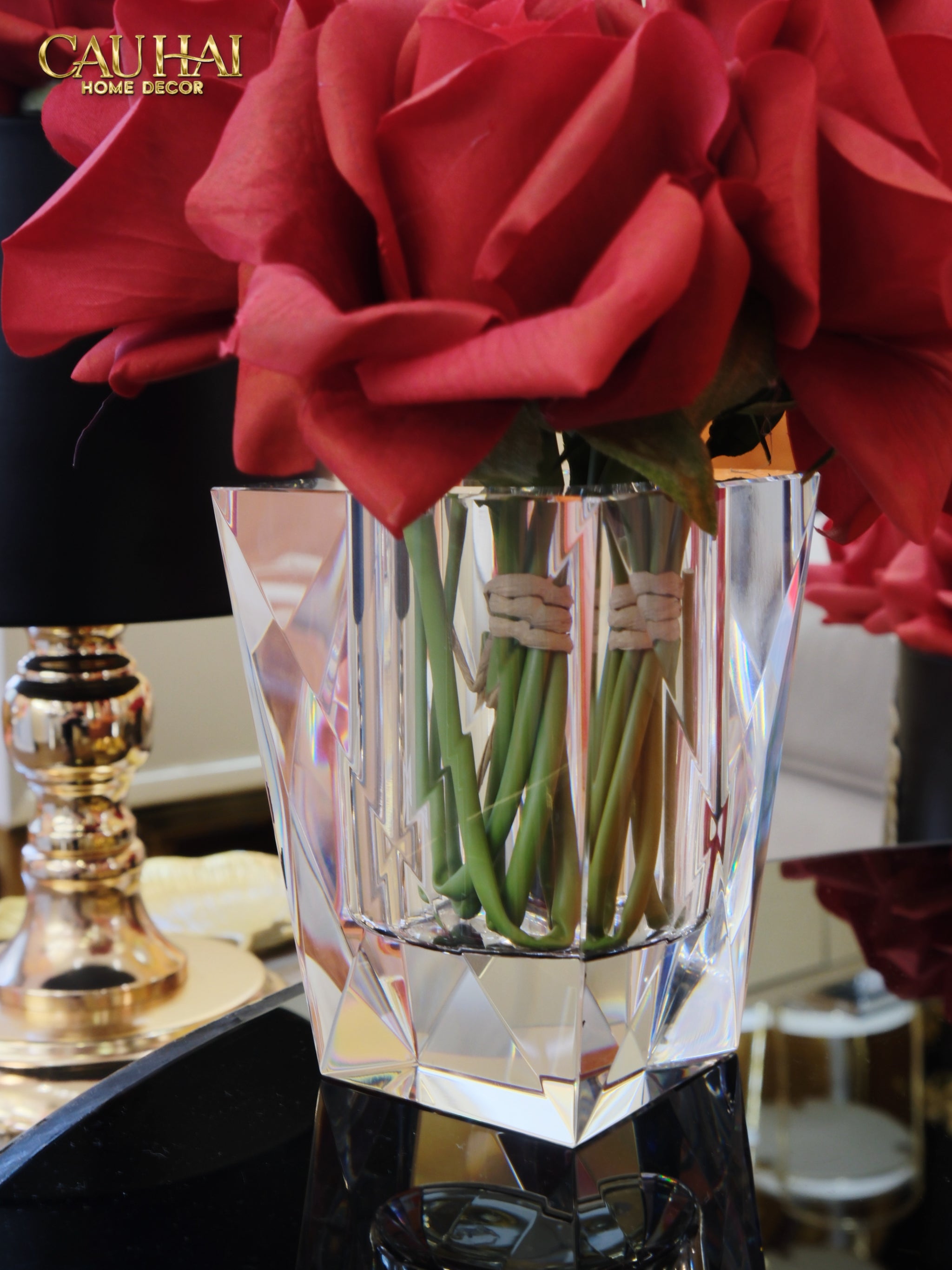 Maison Couture - Lọ Hoa Pha Lê Cristal Facetté-CẬU HAI HOME DECOR