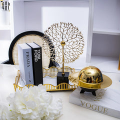 Maison Couture - Lọ Kẹo Golden Planet UFO Pop Art Decoratives Bonbonnière 15x22-Lọ kẹo Canister Bonbonnière-CẬU HAI HOME DECOR