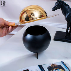 Maison Couture - Lọ Kẹo Golden Planet UFO Pop Art Decoratives Bonbonnière 15x22-Lọ kẹo Canister Bonbonnière-CẬU HAI HOME DECOR