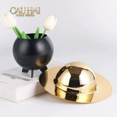 Maison Couture - Lọ Kẹo Golden Planet UFO Pop Art Decoratives Bonbonnière 15x22-Lọ kẹo Canister Bonbonnière-CẬU HAI HOME DECOR