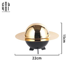 Maison Couture - Lọ Kẹo Golden Planet UFO Pop Art Decoratives Bonbonnière 15x22-Lọ kẹo Canister Bonbonnière-CẬU HAI HOME DECOR