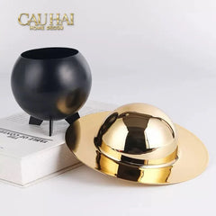 Maison Couture - Lọ Kẹo Golden Planet UFO Pop Art Decoratives Bonbonnière 15x22-Lọ kẹo Canister Bonbonnière-CẬU HAI HOME DECOR