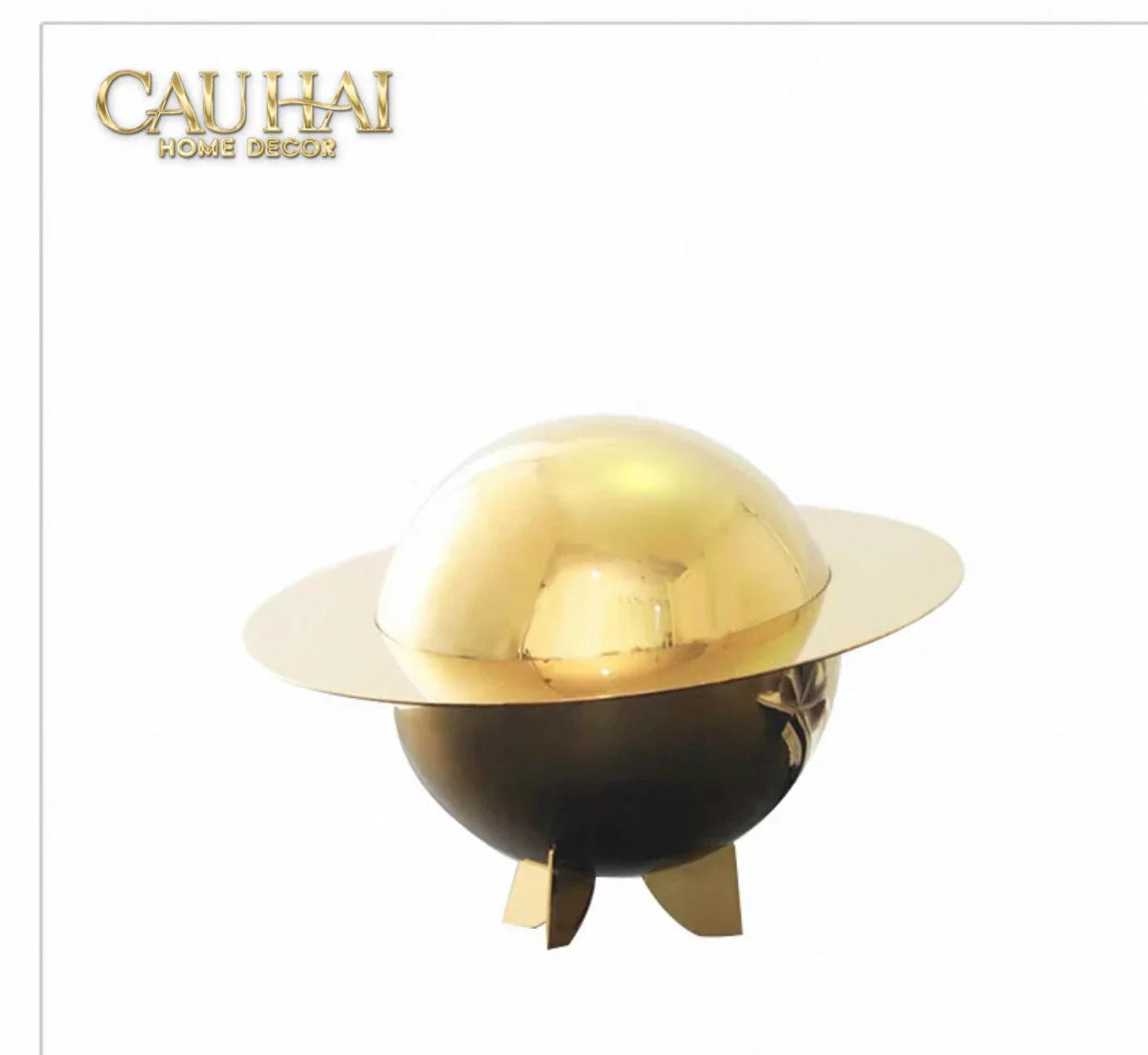 Maison Couture - Lọ Kẹo Golden Planet UFO Pop Art Decoratives Bonbonnière 15x22-Lọ kẹo Canister Bonbonnière-CẬU HAI HOME DECOR