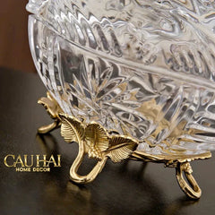 Maison Couture - Lọ Kẹo Thiên Nga Pha Lê Đế Đồng - Swan De L’Athènes Cristalleries Bonbonnière 9x13.7x14-Lọ kẹo Canister Bonbonnière-CẬU HAI HOME DECOR