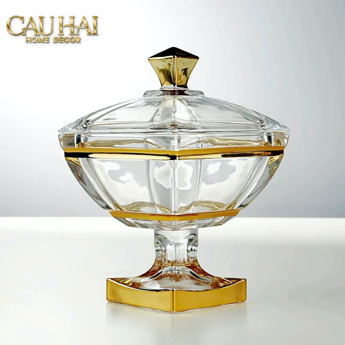 Maison Couture - Lọ Pha Lê Aureus Impérial Cristalleries Bonbonnière-Lọ kẹo Canister Bonbonnière-CẬU HAI HOME DECOR
