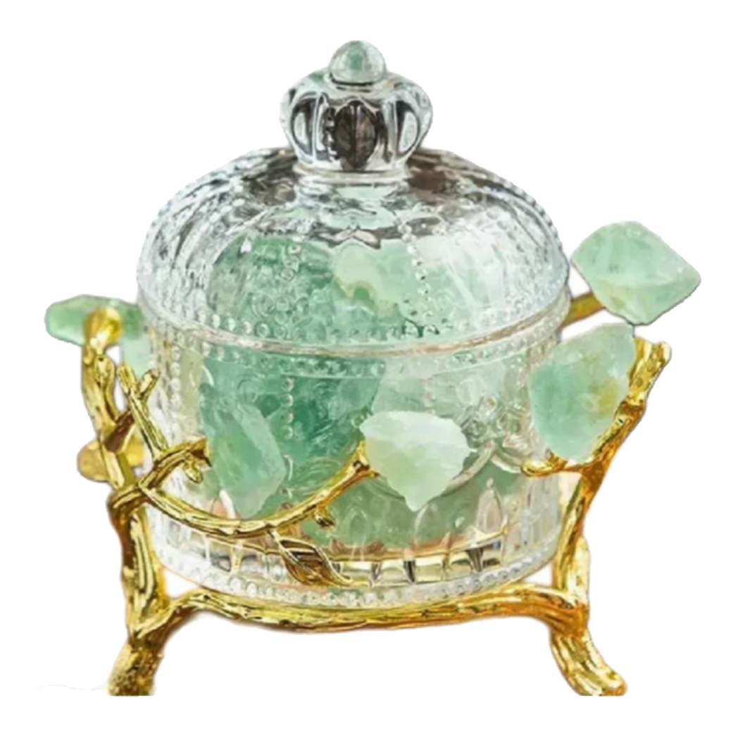 Maison Couture - Lọ Pha Lê Đá Thạch Anh Delight Cristallerie - Aventurine Quartz 14x11
