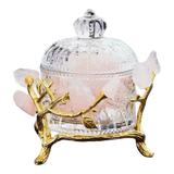 Maison Couture - Lọ Pha Lê Đá Thạch Anh Hồng Delight Cristalleries - Rose Quartz 15x13.5-HŨ TRANG TRÍ-Đối tác tại Trung Quốc theo từng đơn đặt hàng-CẬU HAI HOME DECOR