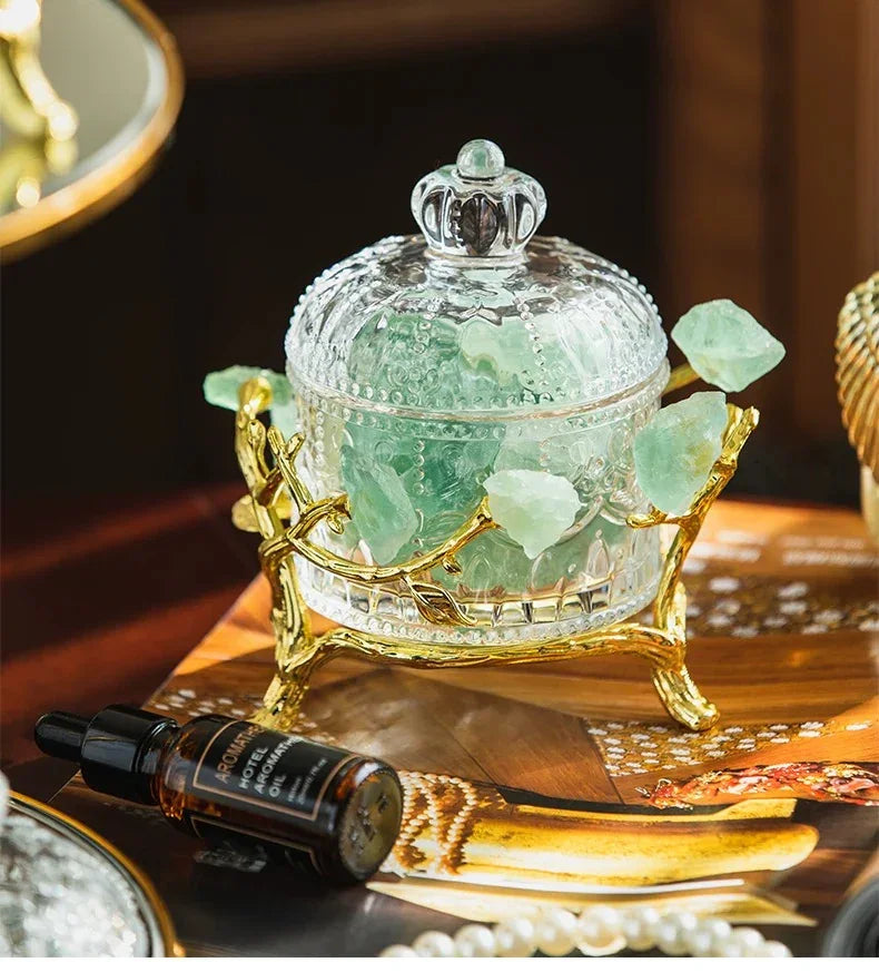 Maison Couture - Lọ Pha Lê Đá Thạch Anh Delight Cristallerie - Aventurine Quartz 14x11-HŨ TRANG TRÍ-CẬU HAI HOME DECOR