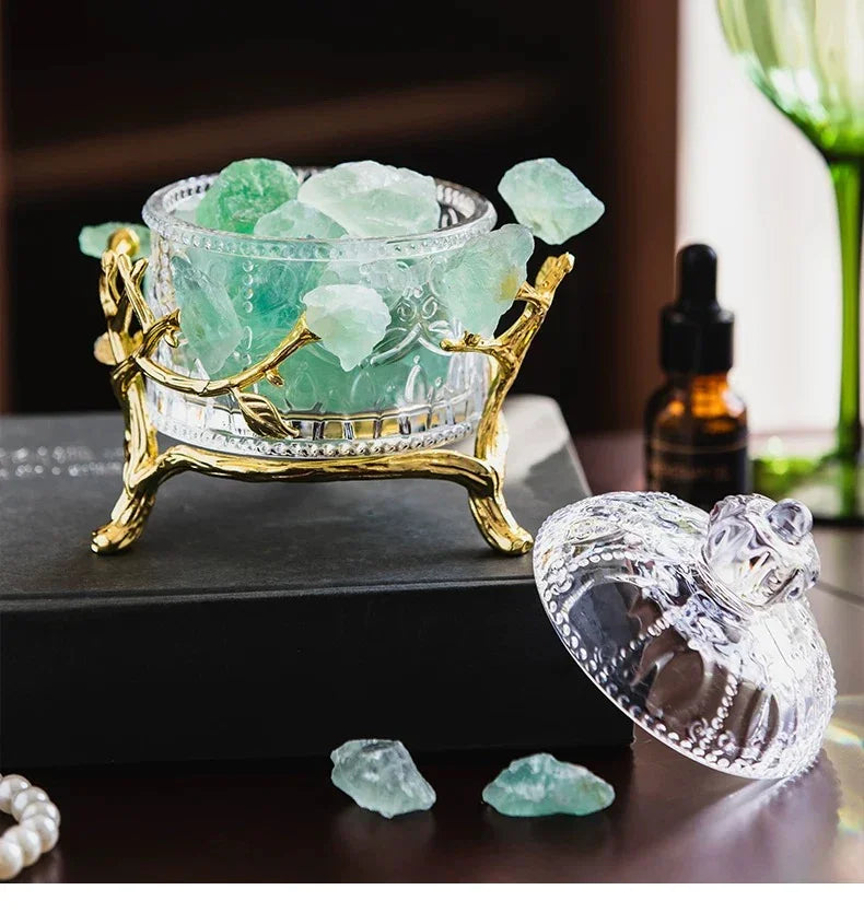 Maison Couture - Lọ Pha Lê Đá Thạch Anh Delight Cristallerie - Aventurine Quartz 14x11-HŨ TRANG TRÍ-CẬU HAI HOME DECOR