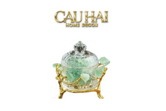 Maison Couture - Lọ Pha Lê Đá Thạch Anh Hồng Delight Cristalleries - Rose Quartz 15x13.5-HŨ TRANG TRÍ-CẬU HAI HOME DECOR