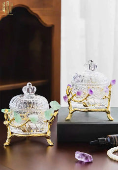 Maison Couture - Lọ Pha Lê Đá Thạch Anh Tím Delight Cristalleries - Amethyst Quartz 15x13.5-HŨ TRANG TRÍ-CẬU HAI HOME DECOR