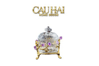 Maison Couture - Lọ Pha Lê Đá Thạch Anh Tím Delight Cristalleries - Amethyst Quartz 15x13.5-HŨ TRANG TRÍ-CẬU HAI HOME DECOR