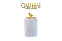 Maison Couture - Lọ Tăm Bông Đá Marble Trắng Brasson Blanche Marbre L'Oiseau D'Or-HŨ TRANG TRÍ-CẬU HAI HOME DECOR