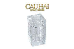 Maison Couture - Lọ Tăm Bông Pha Lê Cannage Diamant Facetté Vanity Cristalleries 5x10-Lọ Tăm bông - Bathroom Vanity-CẬU HAI HOME DECOR