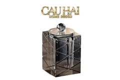 Maison Couture - Lọ Tăm Bông Pha Lê Lumière Cannage Facetté Diamant Cristalleries Vanity 7x13-CẬU HAI HOME DECOR