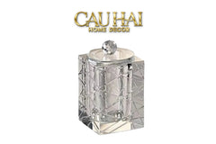 Maison Couture - Lọ Tăm Bông Pha Lê Lumière Cannage Facetté Diamant Cristalleries Vanity 7x13-HŨ TRANG TRÍ-CẬU HAI HOME DECOR