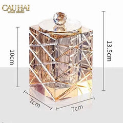 Maison Couture - Lọ Tăm Bông Pha Lê Lumière Cannage Facetté Diamant Cristalleries Vanity 7x13-HŨ TRANG TRÍ-CẬU HAI HOME DECOR