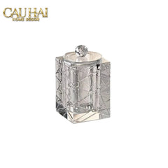 Maison Couture - Lọ Tăm Bông Pha Lê Lumière Cannage Facetté Diamant Cristalleries Vanity 7x13-HŨ TRANG TRÍ-CẬU HAI HOME DECOR