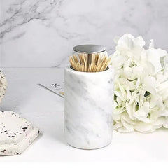 Maison Couture - Lọ Tăm Đá Marble Brasson Sauvage Blanche Marbre D'Ivoire-HŨ TRANG TRÍ-CẬU HAI HOME DECOR
