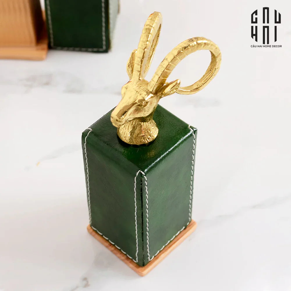 Maison Couture - Lọ Tăm Lux Leather Oakwood - The Inner Charm 6x16-HŨ TRANG TRÍ-Đối tác tại Trung Quốc theo từng đơn đặt hàng-CẬU HAI HOME DECOR